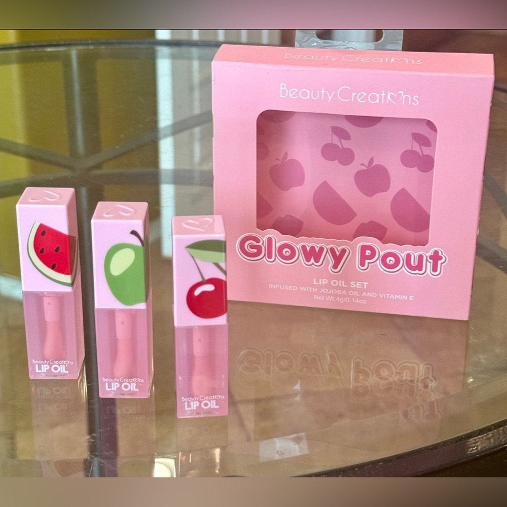 Lip Oil Set 3 Yummy flavors Watermelon, Apple, Cherry